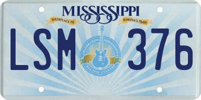 MS license plate LSM376