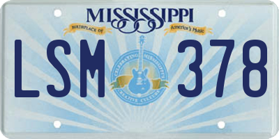 MS license plate LSM378