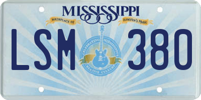 MS license plate LSM380
