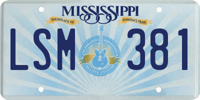 MS license plate LSM381