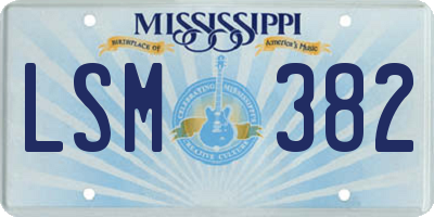 MS license plate LSM382