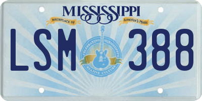 MS license plate LSM388