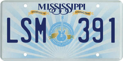 MS license plate LSM391