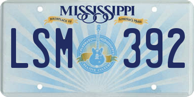 MS license plate LSM392