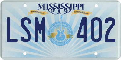 MS license plate LSM402