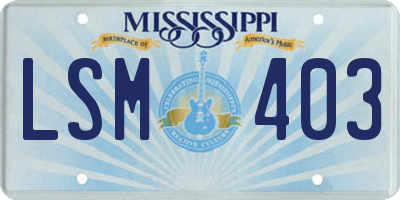 MS license plate LSM403