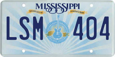 MS license plate LSM404
