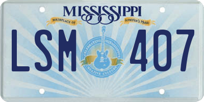 MS license plate LSM407