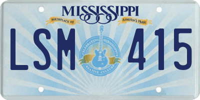 MS license plate LSM415