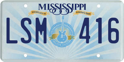 MS license plate LSM416