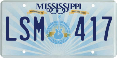 MS license plate LSM417