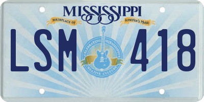 MS license plate LSM418