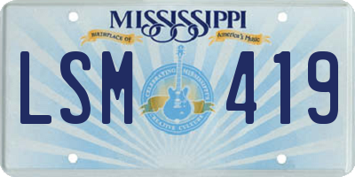 MS license plate LSM419