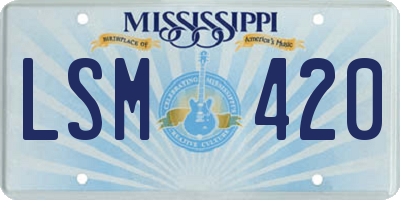 MS license plate LSM420