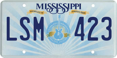 MS license plate LSM423