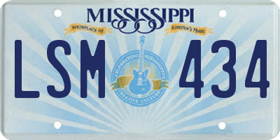 MS license plate LSM434