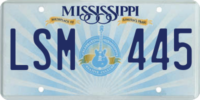 MS license plate LSM445