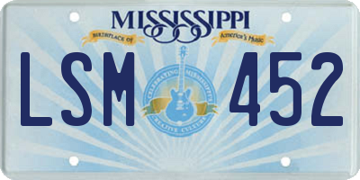 MS license plate LSM452
