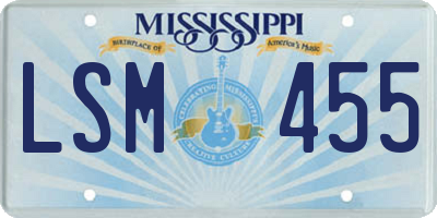 MS license plate LSM455