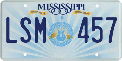 MS license plate LSM457