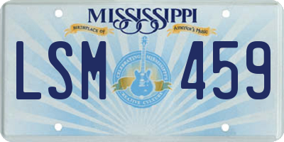 MS license plate LSM459