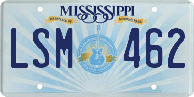 MS license plate LSM462