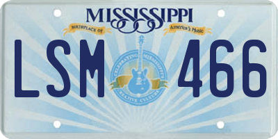 MS license plate LSM466
