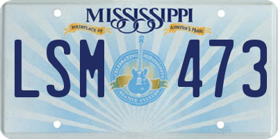 MS license plate LSM473