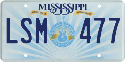 MS license plate LSM477