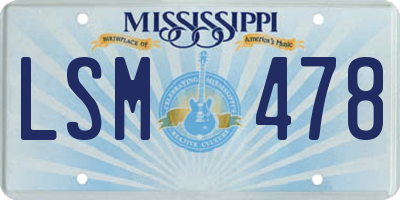 MS license plate LSM478