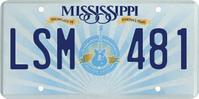 MS license plate LSM481