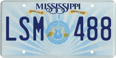 MS license plate LSM488