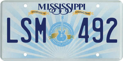 MS license plate LSM492