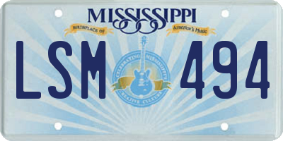 MS license plate LSM494