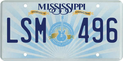 MS license plate LSM496