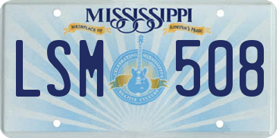 MS license plate LSM508