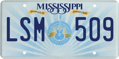 MS license plate LSM509