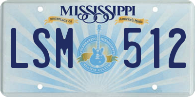 MS license plate LSM512