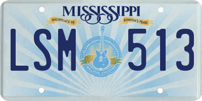 MS license plate LSM513