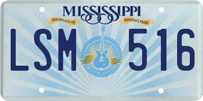 MS license plate LSM516
