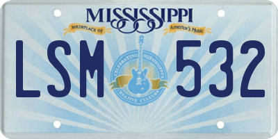 MS license plate LSM532
