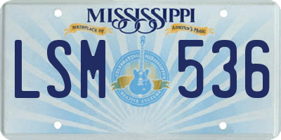 MS license plate LSM536