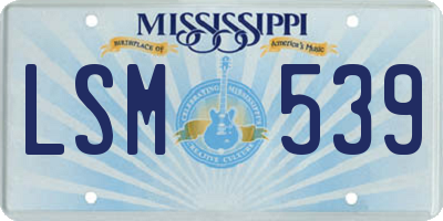 MS license plate LSM539