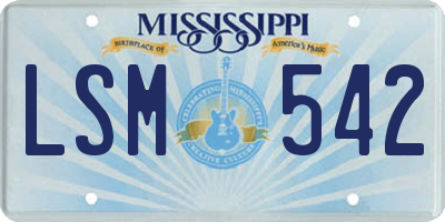 MS license plate LSM542