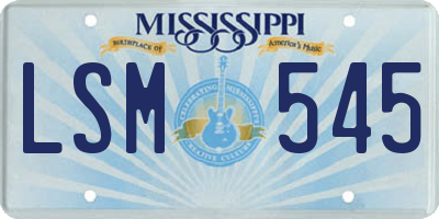 MS license plate LSM545