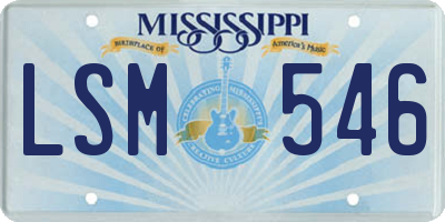 MS license plate LSM546