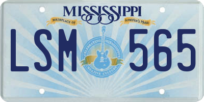 MS license plate LSM565
