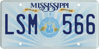 MS license plate LSM566