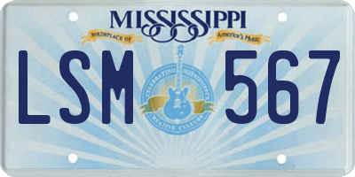 MS license plate LSM567