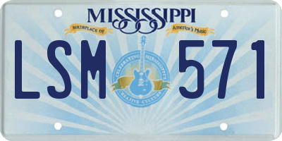 MS license plate LSM571